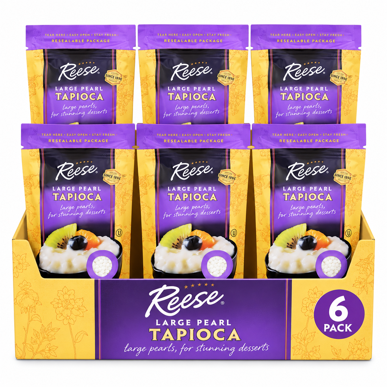 Reese Large Pearl Tapioca, 7 oz (Pack of 6) Reese